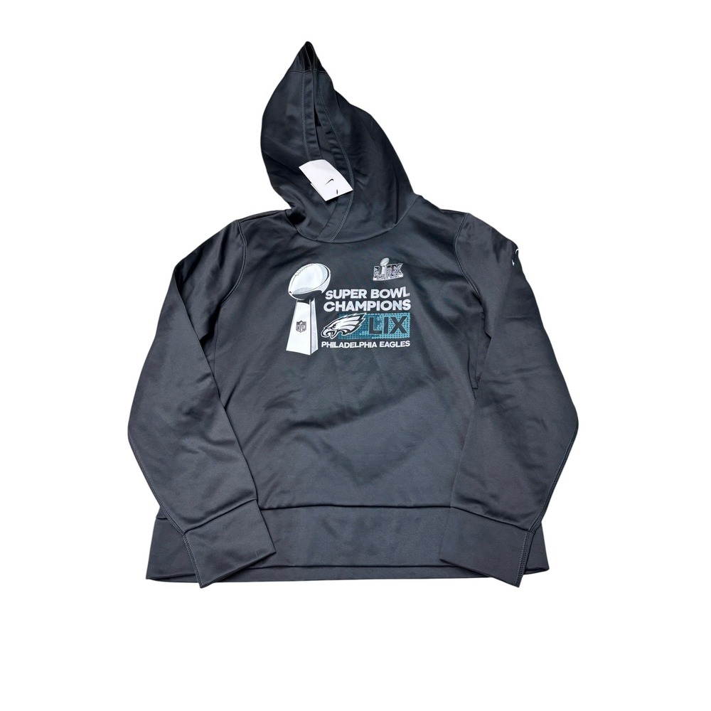 NWT Nike Philadelphia Eagles Super Bowl LIX Champions Hoodie Gray Womens M